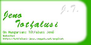 jeno totfalusi business card